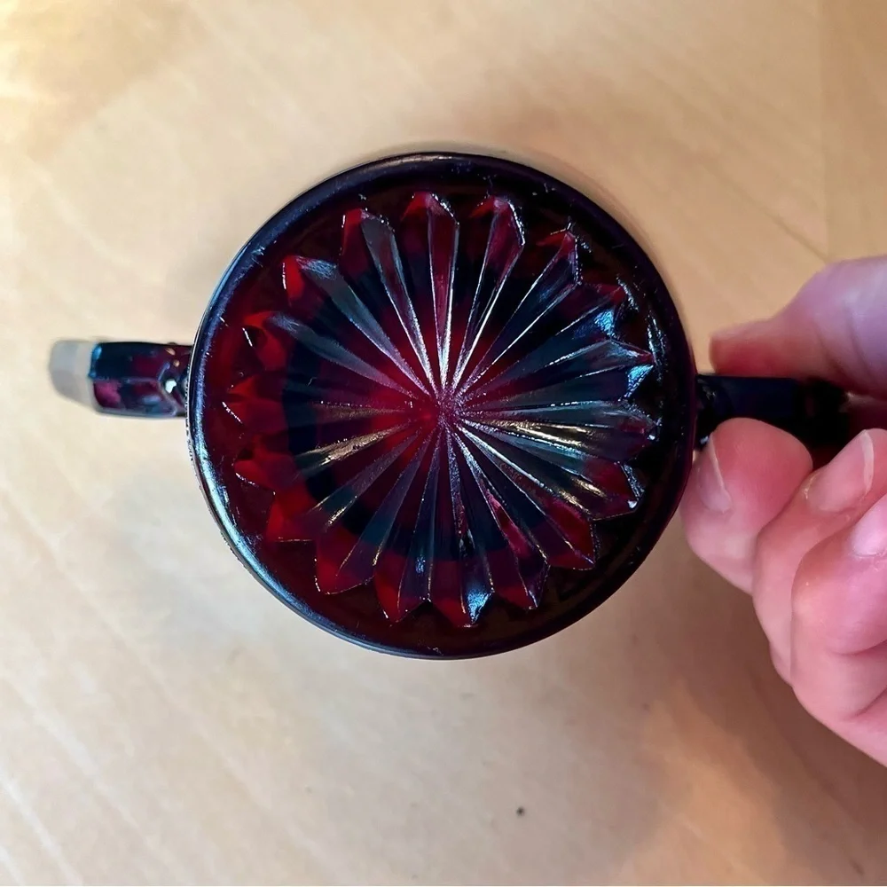 Vintage Anchor Hocking Royql Ruby Red Open Sugar Dish
